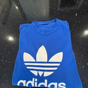 Adidas Men’s Blue Tee with White Trefoil Logo